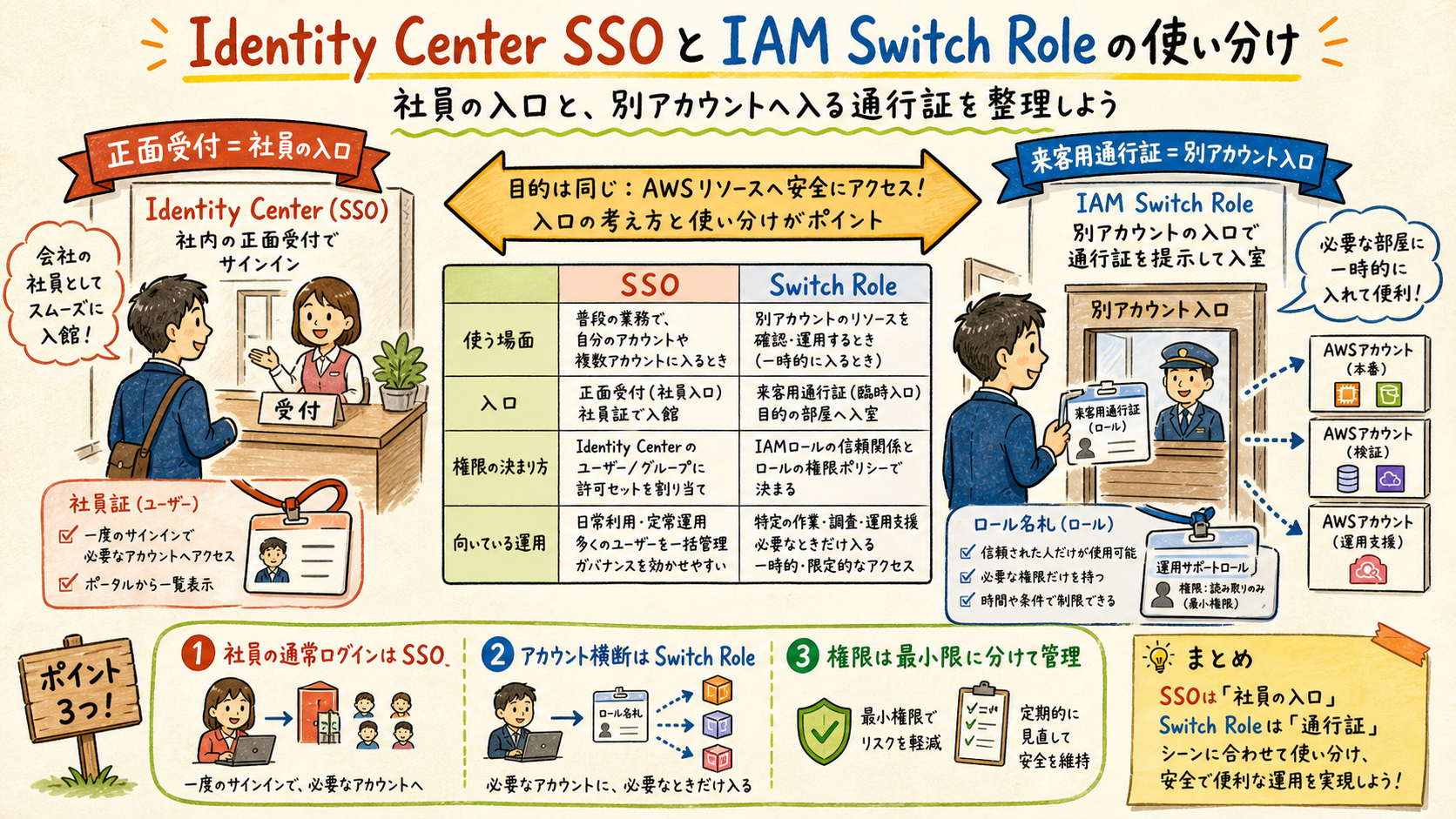 Identity CenterのSSOとIAM Switch Roleの違い