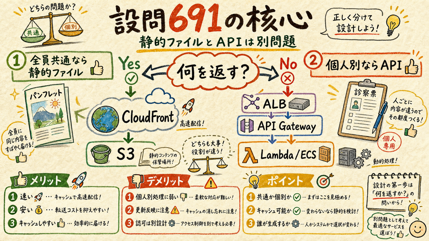 静的ファイルとAPIでCDN利用を分ける判断フロー
