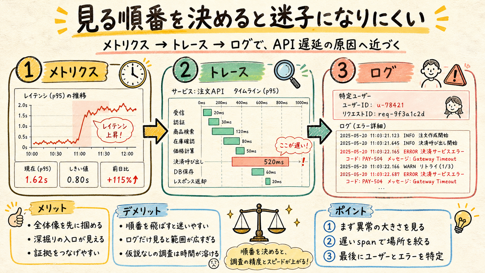 信号を見始める順序を決めると、迷子になりにくい。