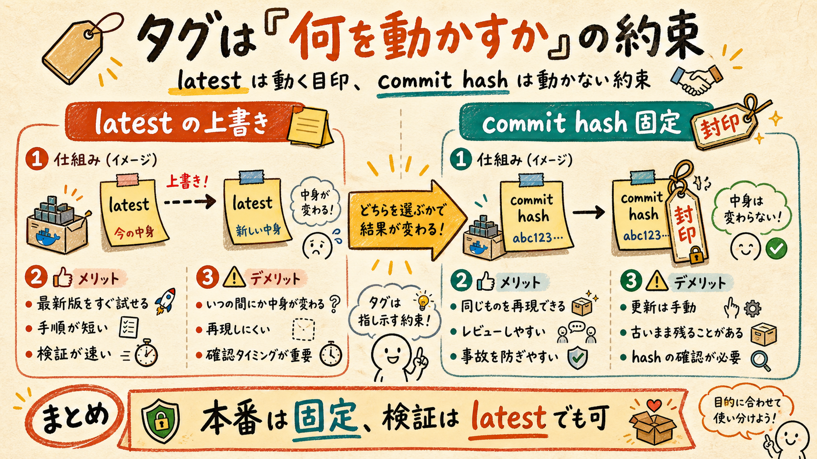 mutable tagとimmutable tagの比較図