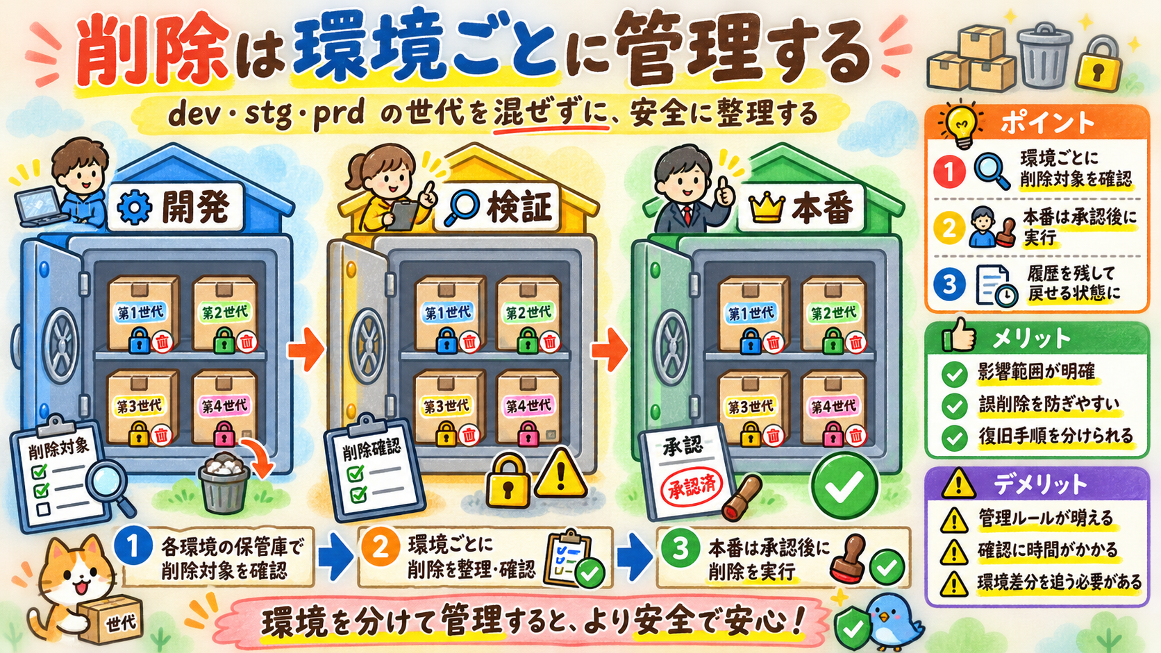 環境ごとに分離したECR repositoryの図