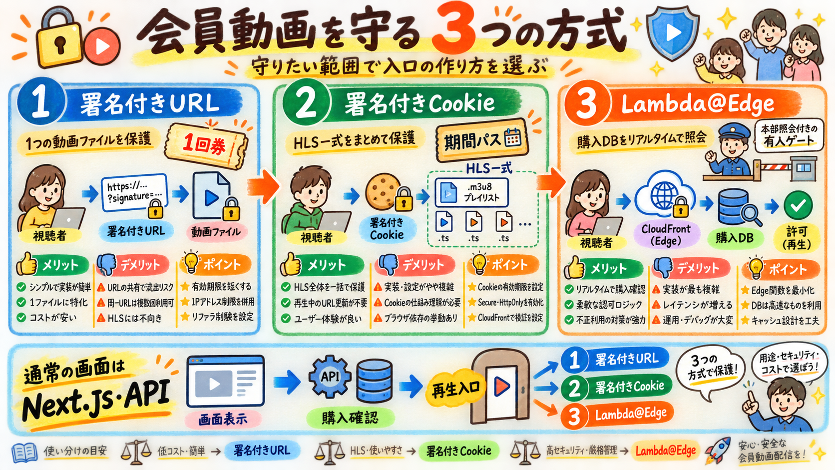 会員動画配信の3つの認可方式