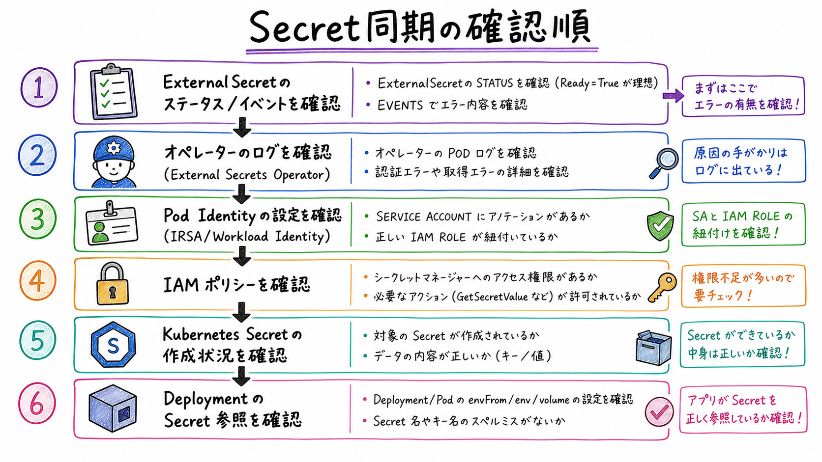 ExternalSecret障害の確認順