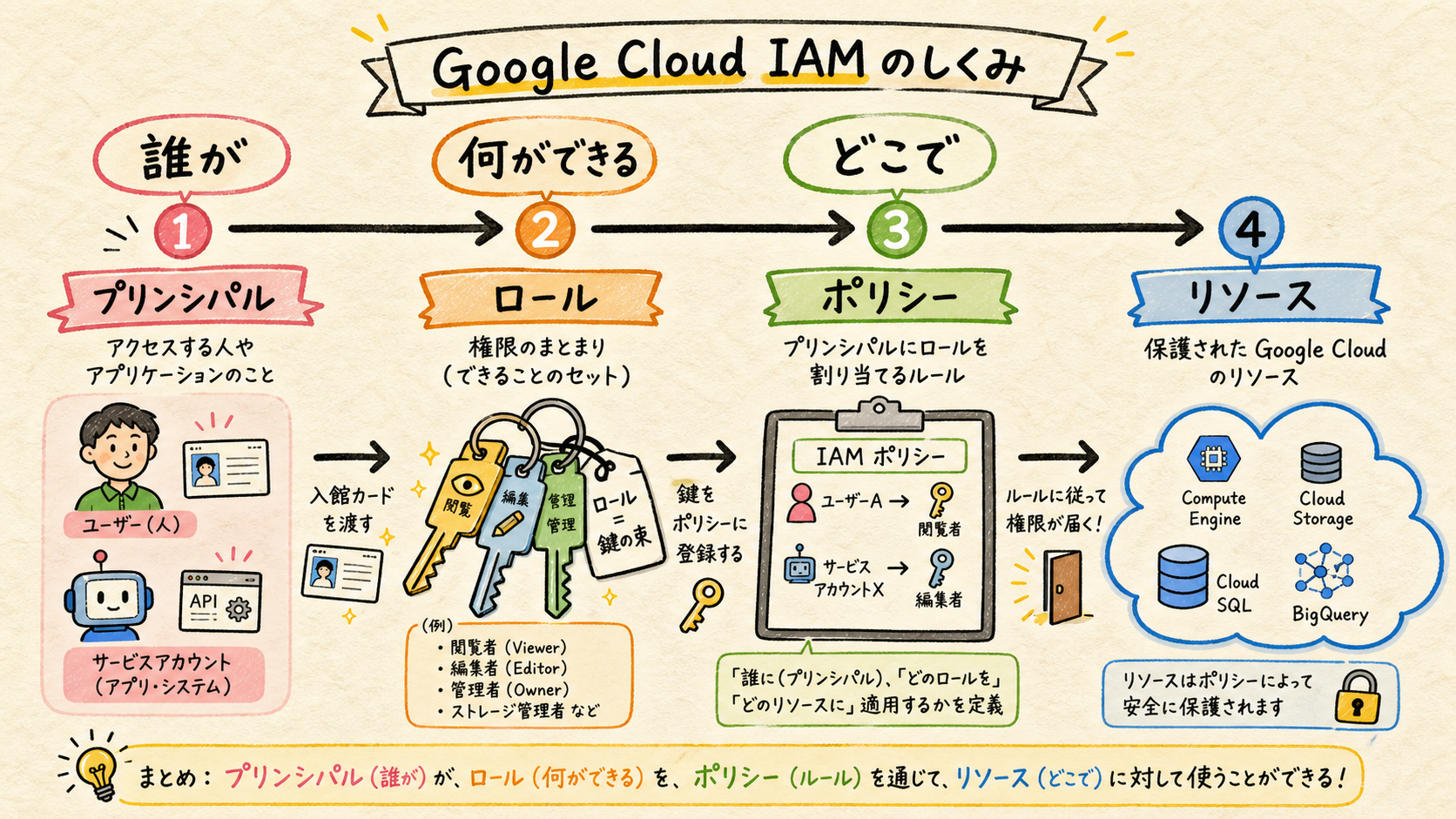 Google Cloud IAMの関係