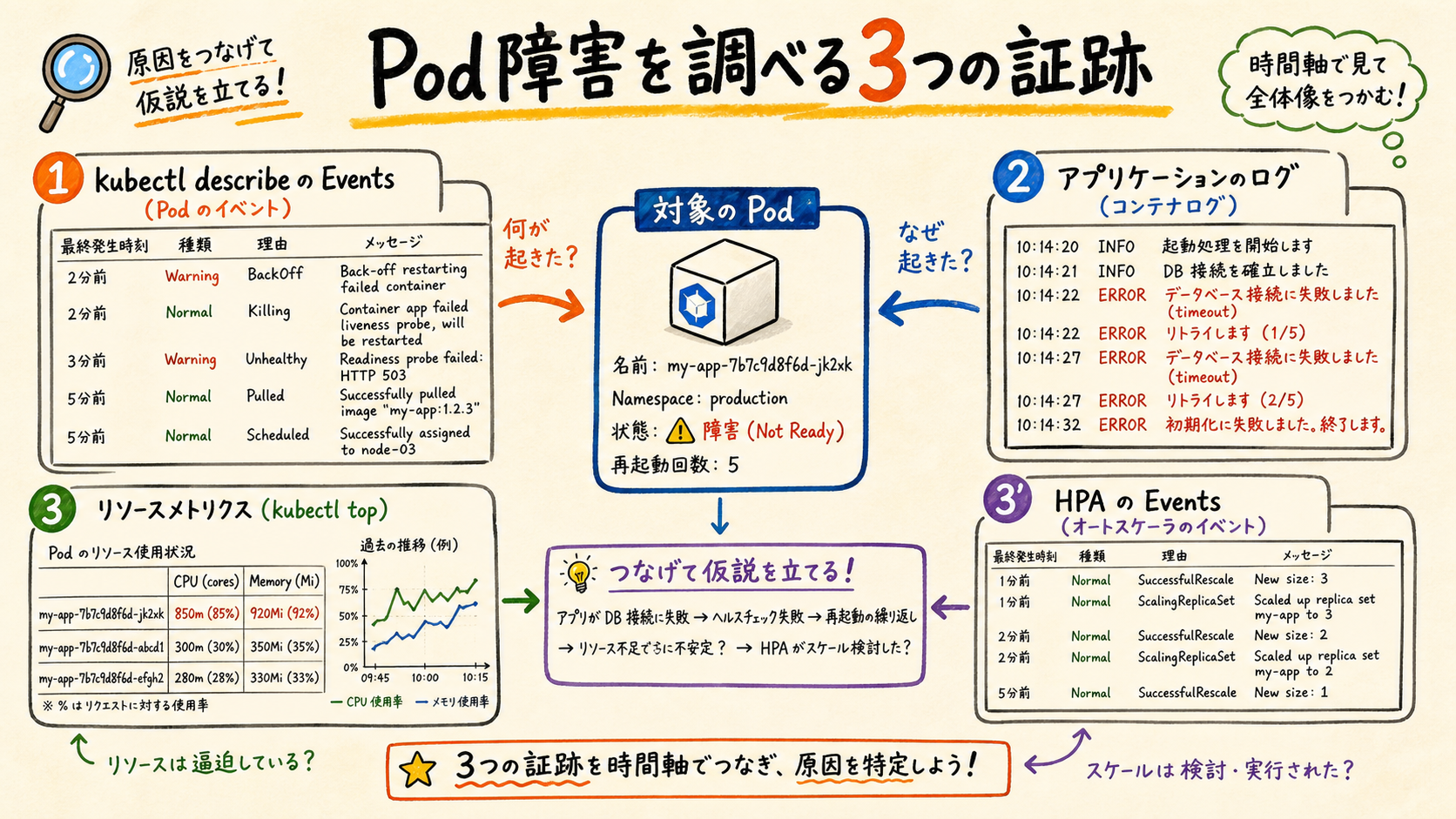 Pod障害を調べる証跡