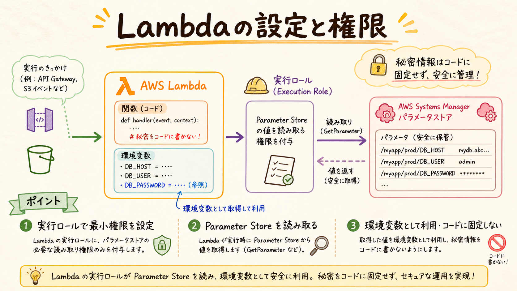 設定値をParameter Storeで管理するの図解